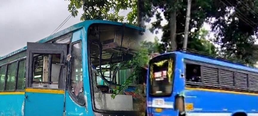 മാനന്തവാടിയിൽ സ്വകാര്യ ബസ്സുകൾ കൂട്ടിയിടിച്ച് അപകടം; യാത്രക്കാർക്ക് നിസാര പരിക്ക്