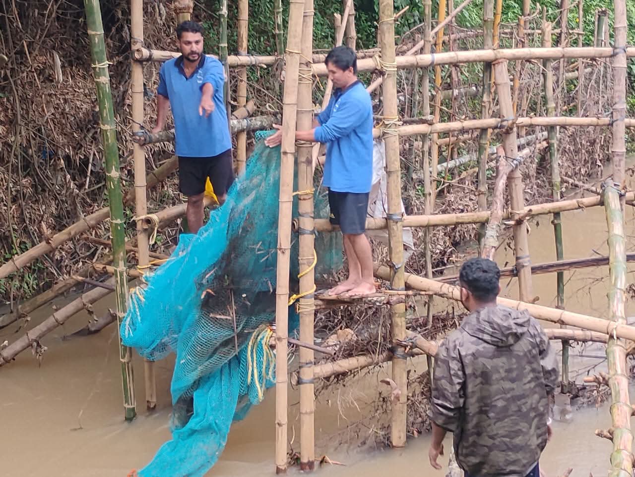 അനധികൃത മത്സ്യബന്ധനം: ഫിഷറീസ് വകുപ്പ് തെരിവലകള് പൊളിച്ചു നീക്കി