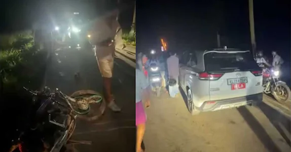 എംഎൽഎയുടെ കാറിടിച്ച് യുവാവിനു പരുക്ക്
