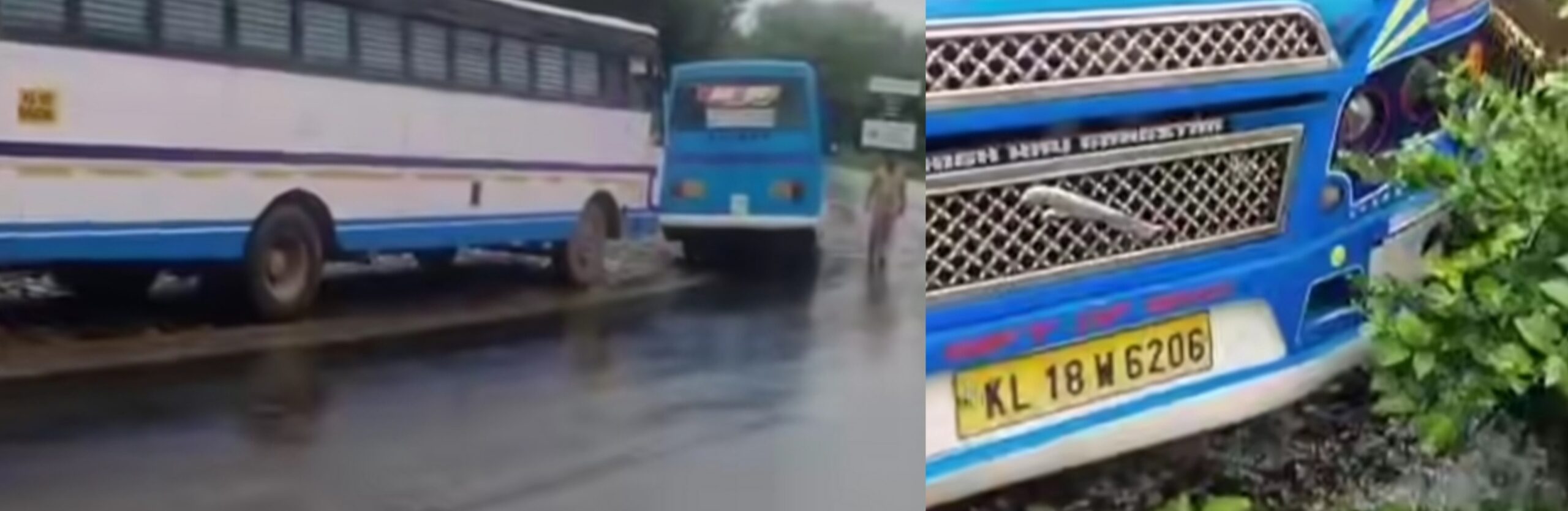 കെഎസ്ആർടിസി ബസ്സും സ്വകാര്യ ബസ്സുകളും കൂട്ടിയിടിച്ച് അപകടം:സംഭവം മാനന്തവാടിയിൽ