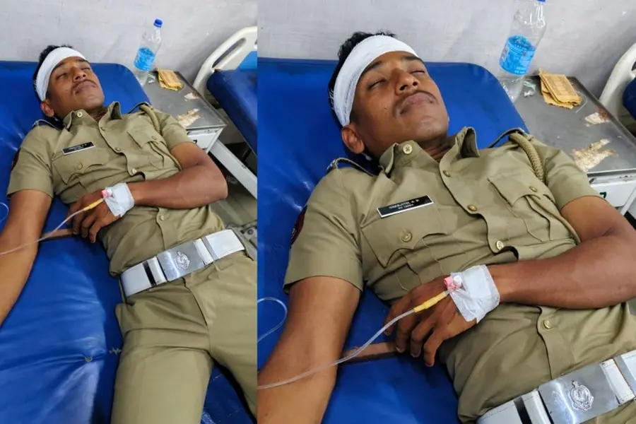 പോലീസുകാരനുനേരെ ആക്രമണം; ഹെൽമറ്റുകൊണ്ട് തലയ്ക്കടിച്ചു, CPO-ക്ക് ഗുരുതര പരിക്ക്