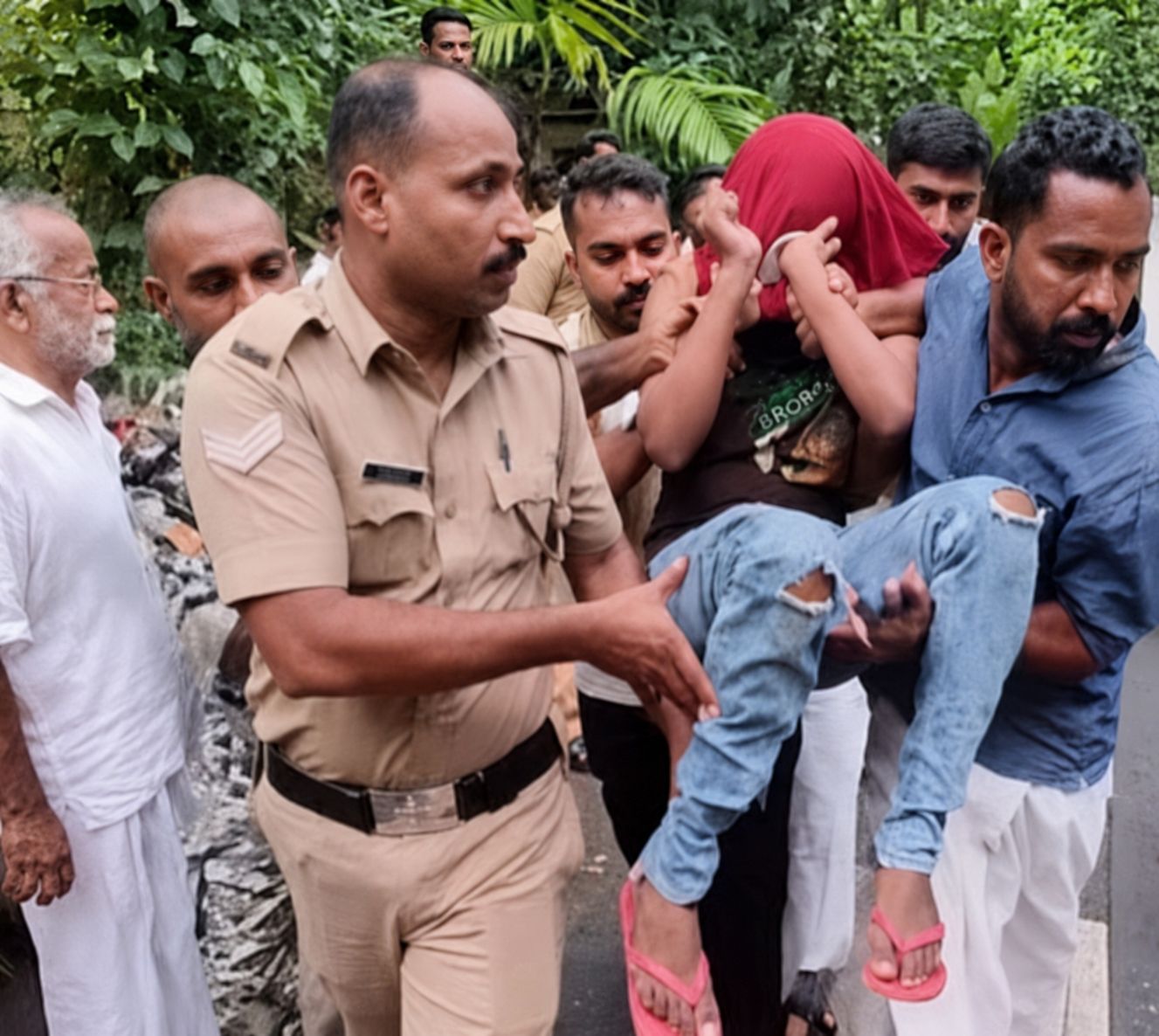 പുറത്തിറങ്ങാൻ മടിച്ച പ്രതിയെ വാഹനത്തിൽനിന്നു തൂക്കിയെടുത്ത് പൊലീസ്; സംഭവം തെളിവെടുപ്പിനിടെ