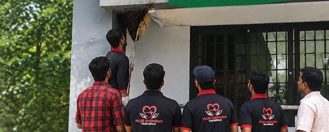 തരിയോട് നിർമ്മല ഹൈസ്‌കൂളിൽ ഭീതിവിതച്ച തേനീച്ചക്കൂട്ടത്തെ സുരക്ഷിതമായി മാറ്റി പൾസ് എമർജൻസി ടീം