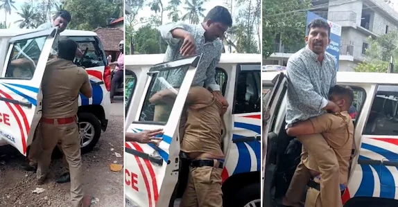 ബ്രെത്തലൈസർ പരിശോധനയ്ക്കിടെ കെഎസ്ഇബി ലൈൻമാൻ പൊലീസിനെ ആക്രമിച്ചു