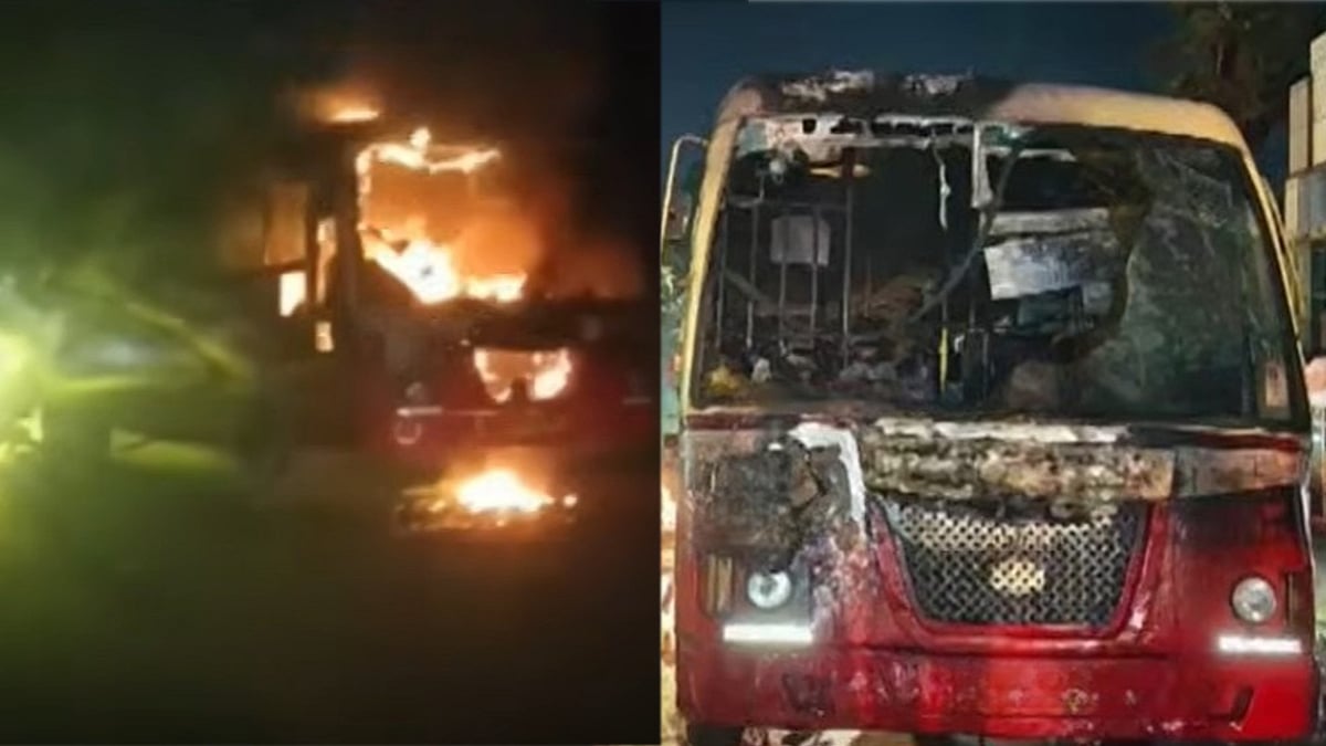 ഓടുന്ന കെഎസ്ആർടിസി ബസിന് തീപിടിച്ചു; യാത്രക്കാർക്ക് അദ്ഭുത രക്ഷ