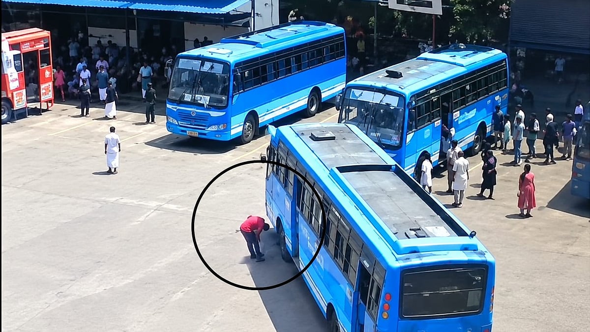 ബസ് ഇടിച്ചു തെറിച്ചു വീണു; കണ്ണൂരിൽ യുവതി രക്ഷപ്പെട്ടത് തലനാരിഴക്ക്