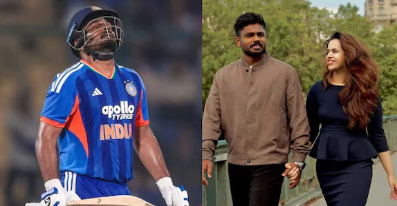 ‘തങ്കം സാർ…’ സഞ്ജു സാംസണിന്റെ അർധ സെഞ്ചറിക്കു പിന്നാലെ ചാരുലതയുടെ പ്രതികരണം