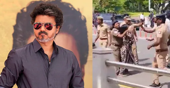 ‘പൊലീസ് കസ്റ്റഡിയിൽ മരിച്ച മകന് നീതി വേണം’; വിജയ്‌യുടെ വാഹനവ്യൂഹം തടയാൻ ശ്രമിച്ച് ദമ്പതികൾ: അറസ്റ്റ്