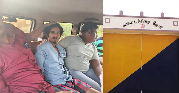 തേനി ജയിൽചാട്ടം: സ്വയം തിരിച്ചെത്തി തടവുകാരൻ; രക്ഷപെട്ടത് ഗാർഡിന്റെ മാല മോഷ്ടിച്ച്; ഇടുക്കിയിൽ നാലിടത്ത് ജാഗ്രത